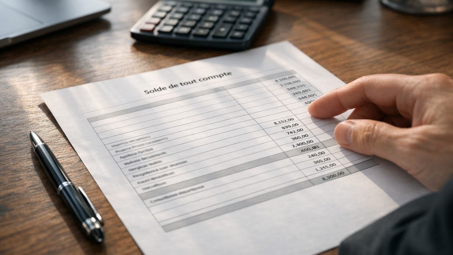 Exemple de solde de tout compte complété : ce que doit contenir votre document