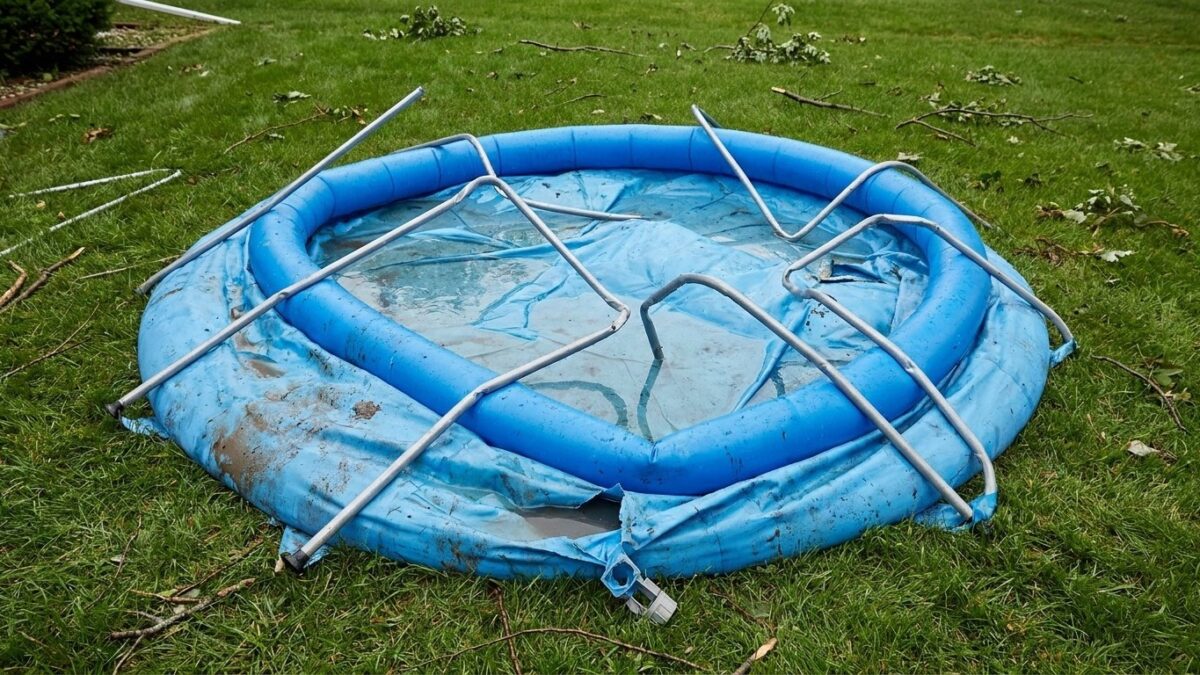 « L'orage a plié ma piscine tubulaire en une nuit » : au moment de l'indemnisation, mon assureur l'a rangée dans le mobili...